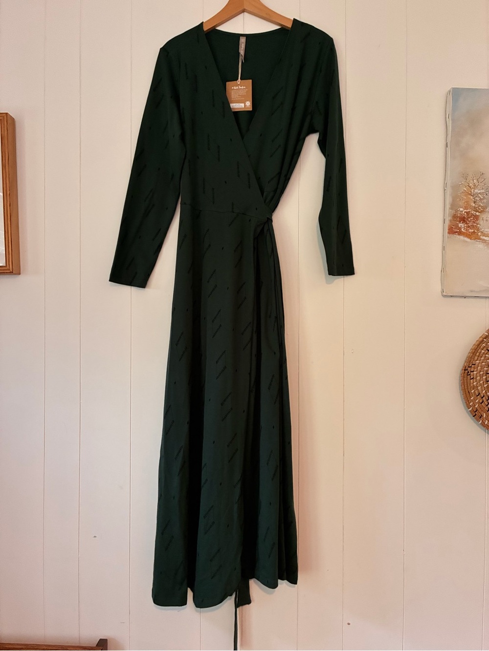 Elegant Dark Green Wrap Maxi Dress